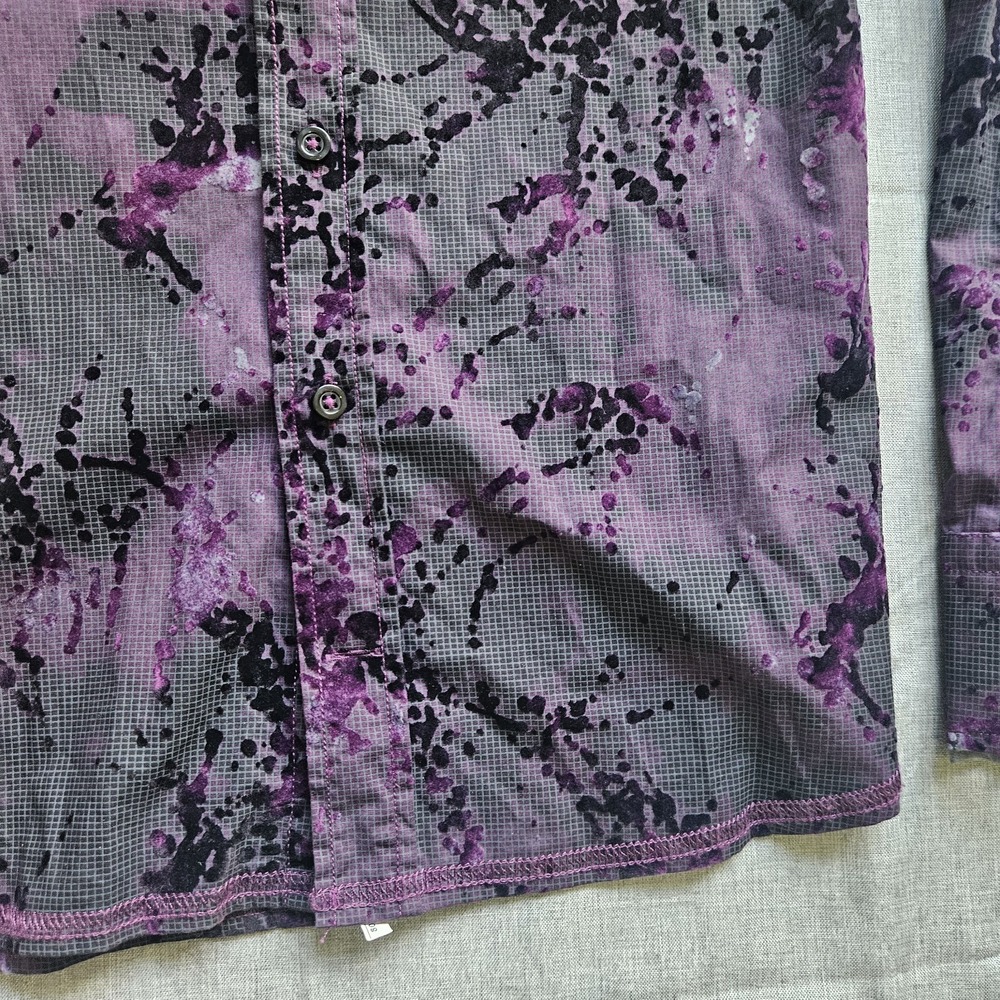 Georg Roth Mens Small Black & Purple Floral Long Sleeve Shirt Designer - Picture 5 of 16